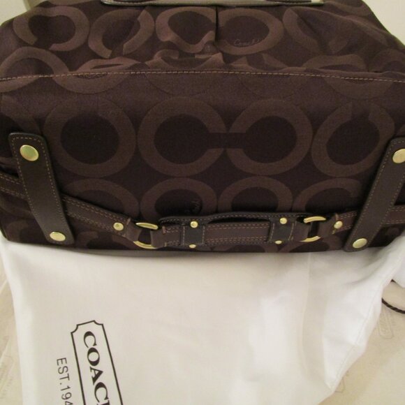 Coach Madison Sabrina Brown Op Art Satchel - Picture 5 of 12